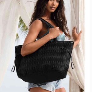 NWT Victoria's Secret Black Textured Tote
